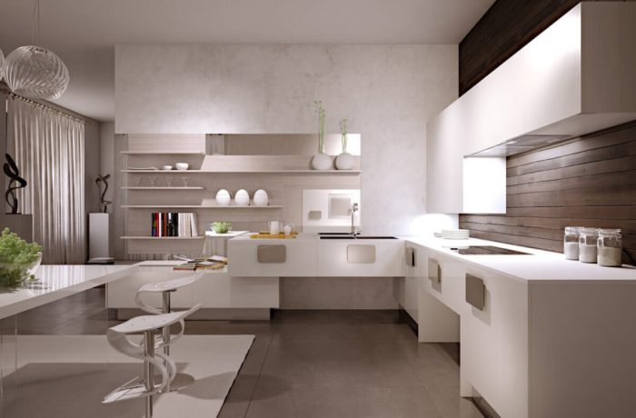 Kitchen minimalist design gray color wooden decor designs wall wood oleh small roohome decorated combination accent ideas